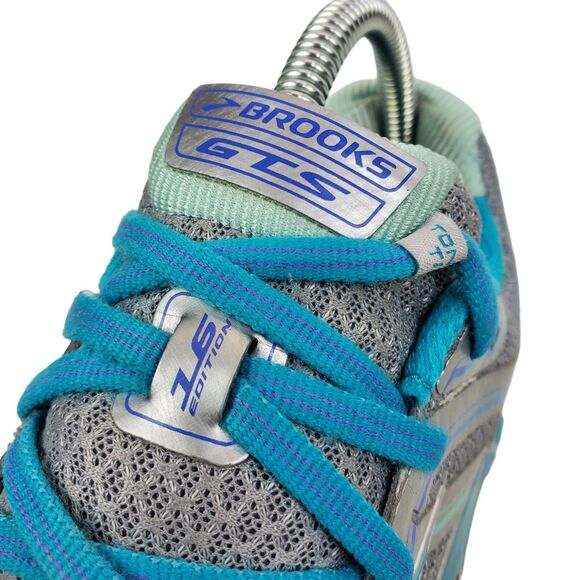 BROOKS Shoes GTS-16 Womens Size 8.5 Silver Blue Running Athletic 1202031B170 - Picture 6 of 13